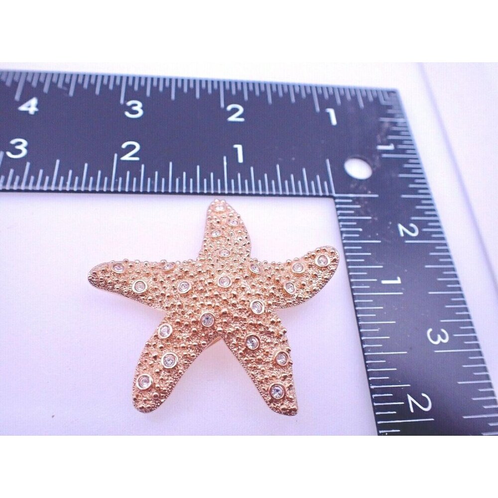 Vintage Swarovski Starfish Gold Tone Brooch with Crystals